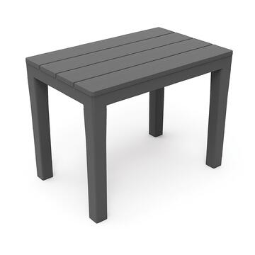 Tavolino/Panca basso da esterno Timor in plastica antracite effetto legno 60x40 Marino fa Mercato