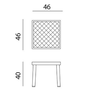 Tavolino appoggio Rodi da giardino antracite e quadrato 46x40, Nardi