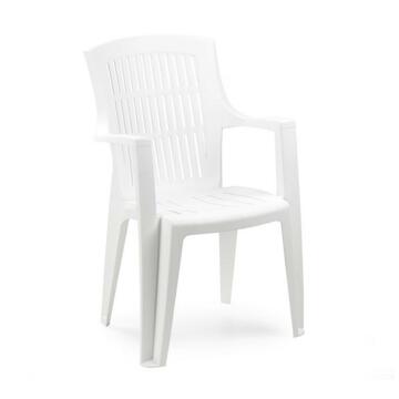 Sedia Arpa da esterno in plastica bianca impilabile