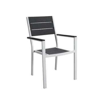 Sedia da esterno Blow Metallo/PE con motivo Legno Bianco/Grigio...