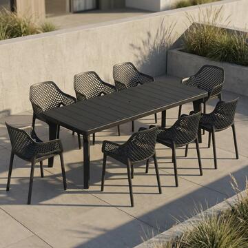 Sedia con Braccioli da Esterno Impilabile Grafite Kyara... - Marino Fa Mercato