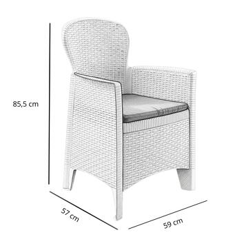 Poltrona da Giardino in Polipropilene Rattan Bianco... - Marino Fa Mercato