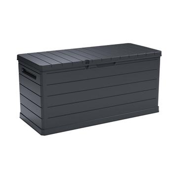 Baule da Esterno Antracite in Polipropilene 118x52 h56 cm con Coperchio e Chiusura di Sicurezza