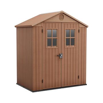 Keter Darwin 6x4 Marrone - Casetta da Giardino - Con Finestre Frontali - 190x122 h221 cm Marino fa Mercato
