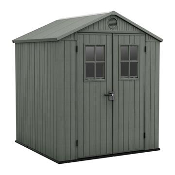 Keter Darwin 6x6 Verde - Casetta da Giardino Porta Attrezzi - con 2 Finestre Frontali - 190x183 h221 cm