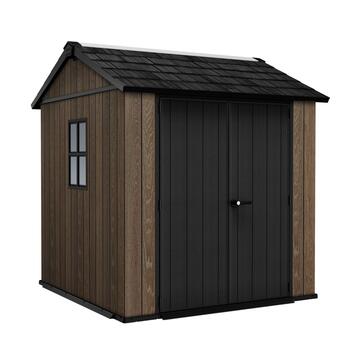 Keter Apex 757/775 Walnut Noce - Casetta da Giardino - Struttura Modulare con 2 Finestre - 230x223,8 h234 cm Marino Fa Mercato