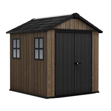 Keter Apex 757/775 Walnut Noce - Casetta da Giardino - Struttura Modulare con 2 Finestre - 230x223,8 h234 cm