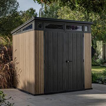 Keter Pent 7x7 Venetian  - Casetta da Giardino - con Porta a Doppia Anta e 3 Finestre - 214x218 h226 cm