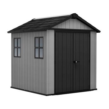 Keter Newton+ 757/775 Grigia - Casetta da Giardino - Struttura Modulare con 2 Finestre - 223,8x230 h246 cm