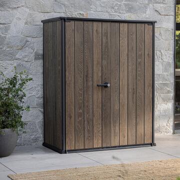 Keter Porta Attrezzi Vertical Shed Walnut 1400 lt - 140x73,6 h170,4 cm - Armadio Multiuso