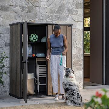 Keter Porta Attrezzi Vertical Shed Walnut 1400 lt -... - Marino Fa Mercato