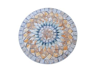 Tavolo mosaico da esterno con mailiche e struttura in metallo