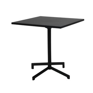 Tavolo Quadrato Persy Nero 70x70 h73 cm in Ferro Verniciato per Esterno e Interno con Piano Pieghevole