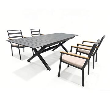 Tavolo Allungabile in Alluminio Grigio Goran - 172/243x100... - Marino Fa Mercato