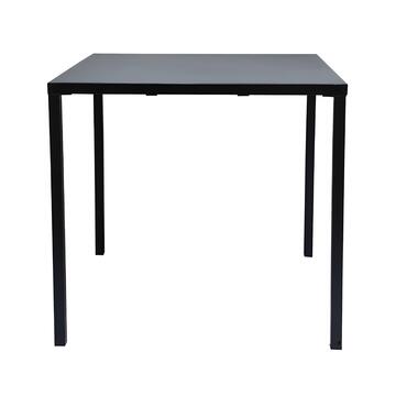 Tavolo da Esterno Bemus Quadrato in Ferro Nero - 80x80 h75 cm - per Veranda, Terrazza, Balcone, Giardino