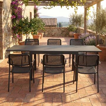 Tavolo da Esterno con Piano Grigio Allungabile 90/180x90... - Marino Fa Mercato