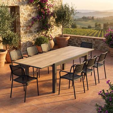 Tavolo da Esterno con Piano Rovere Allungabile 135/270x90... - Marino Fa Mercato