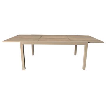 Tavolo da Esterno con Piano Rovere Allungabile 160/240x100 h75 cm Kube in Alluminio e DPC Marino Fa Mercato