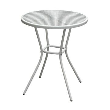Tavolino da esterno Mesh tondo in metallo bianco/crema 60x60