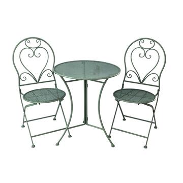 Set Bistrot Greeny in Ferro Verniciato Verde Chiaro...