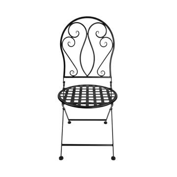 Sedia Bistrot Pieghevole in Ferro Verniciato Nero Iskam... - Marino Fa Mercato