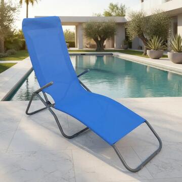 Sdraio da Esterno in Textilene Blu con Struttura in... - Marino Fa Mercato