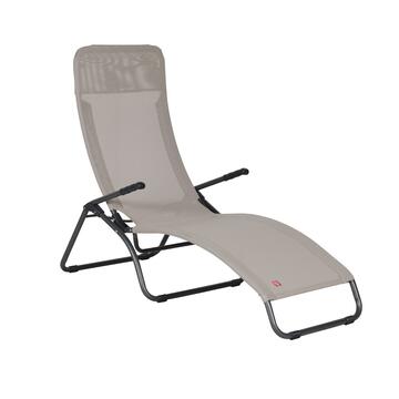 Sdraio Poltrona Samba Tortora Reclinabile 65x120 h108 cm, Relax da Giardino Made in Italy