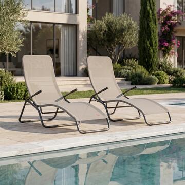 Sdraio Poltrona Samba Tortora Reclinabile 65x120 h108 cm, Relax da Giardino Made in Italy