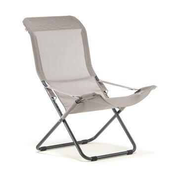 Poltrona Sdraio Fiesta Tortora Reclinabile 60x90 h100 cm,  Sedia Relax da Giardino Richiudibile Made in Italy