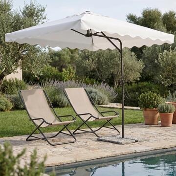 Poltrona Basculante Dondolina Tortora 63x92 h83 cm, Sedia Relax da Esterno Richiudibile Made in Italy