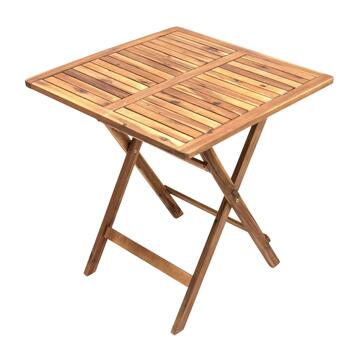 Tavolo pieghevole da esterno Arzino in legno di acacia oliata 68x68