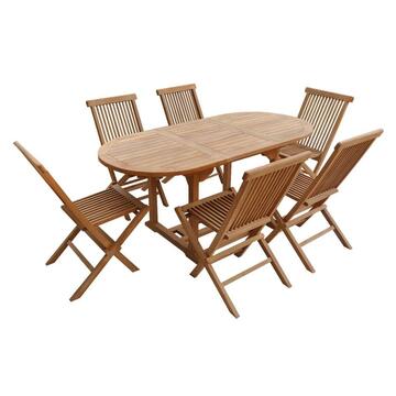 Tavolo da giardino in legno ovale allungabile 120/170