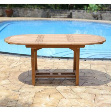Tavolo da giardino in legno ovale allungabile 120/170 - Marino fa Mercato
