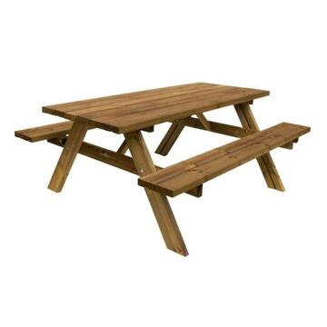 Tavolo da pic nic classico in legno da giardino con panche