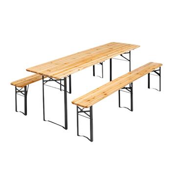 Set Birreria Olut in Legno 220x80 h76 cm - con Gambe...