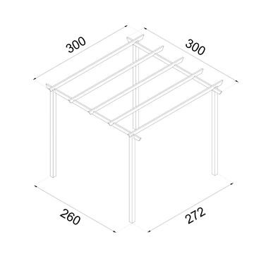 Pergola Eco in Legno per Esterno 3x3mt - Marino fa Mercato