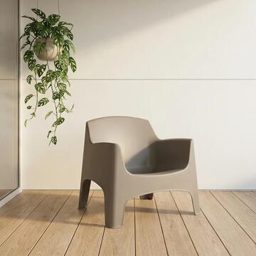 Poltrona da Esterno in Polipropilene Impilabile Taupe... - Marino Fa Mercato