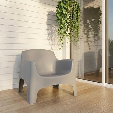 Poltrona da Esterno in Polipropilene Impilabile Grigio... - Marino Fa Mercato