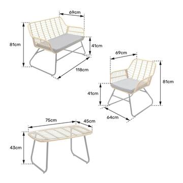 Salottino da esterno moderno Drew 2 poltrone + divanetto... - Marino fa Mercato