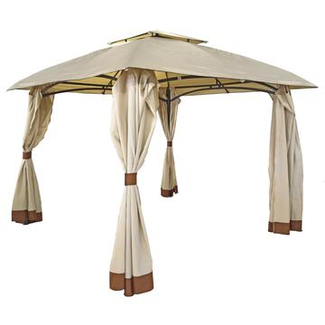 Gazebo con tende Burano da giardino con struttura in metallo 3x3