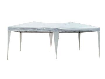 Gazebo richiudibile da esterno 3 x 6 bianco struttura in alluminio con copertura in poliestere