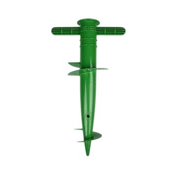 Puntale Ombrellone 13 cm Antivento a Trivella in Plastica - Supporto Avvitabile per Sabbia e Terreno