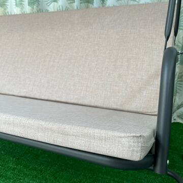 Cuscino dondolo giardino 3 posti + cappotta grigio 150 cm