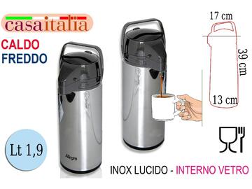 Thermos in acciaio inox e interno in vetro 1,9 litri - Marino fa Mercato