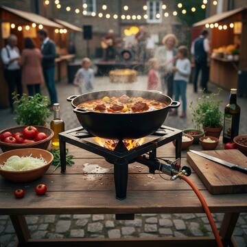 Fornellone a Gas Powerfire 4 Deluxe 7,5 kW per Campeggio, Catering e Cucine Outdoor